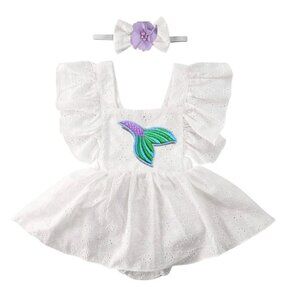 Mermaid Dress Mermaid First Birthday Romper Clothes Mermaid outfit bodysuit